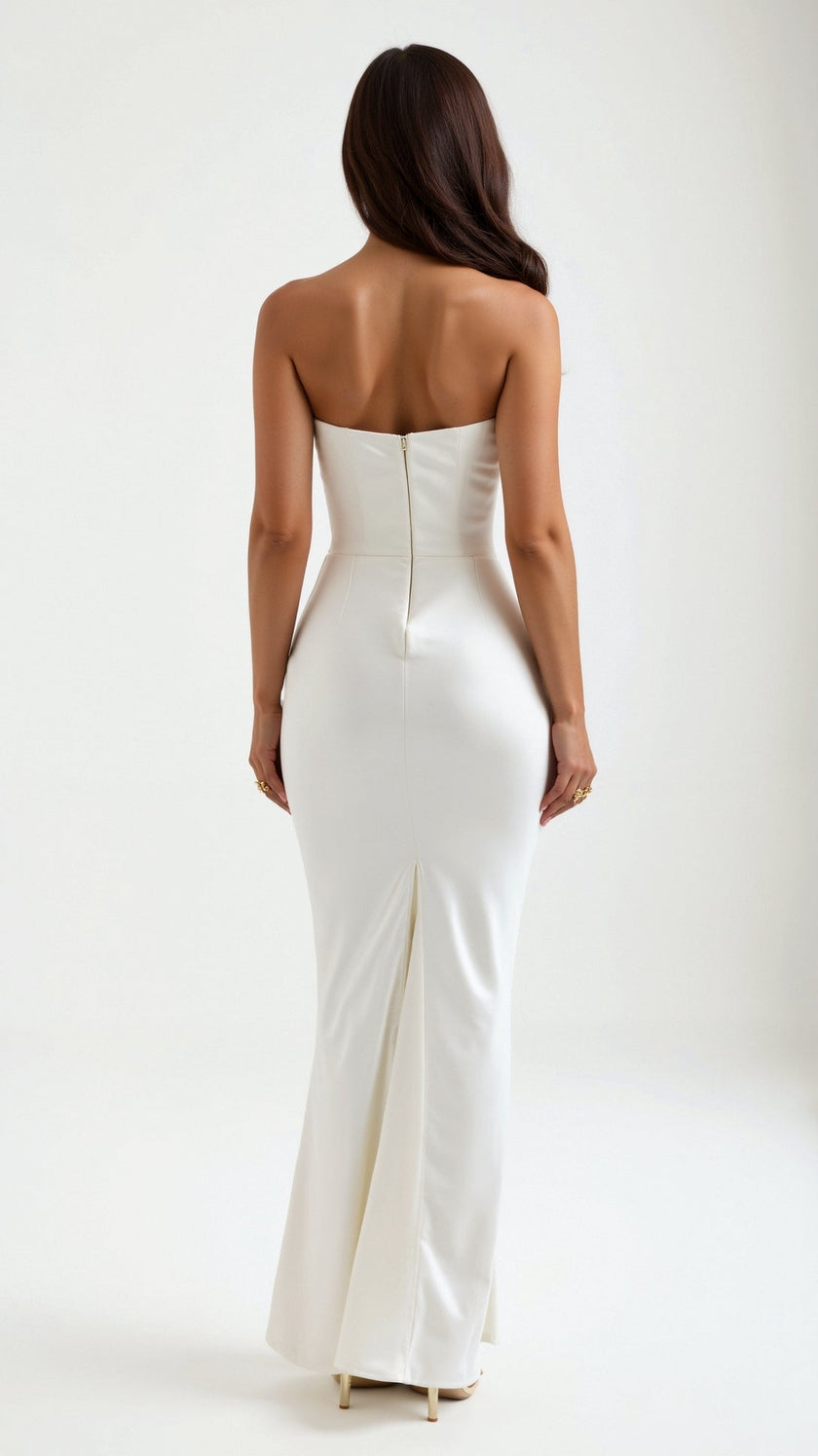 Vestido comprido com corpete feminino