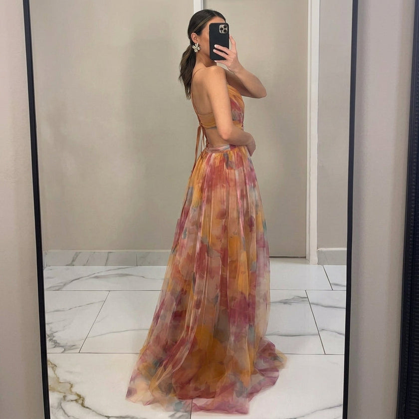 Vestido Maxi Com Estampado Floral feminino