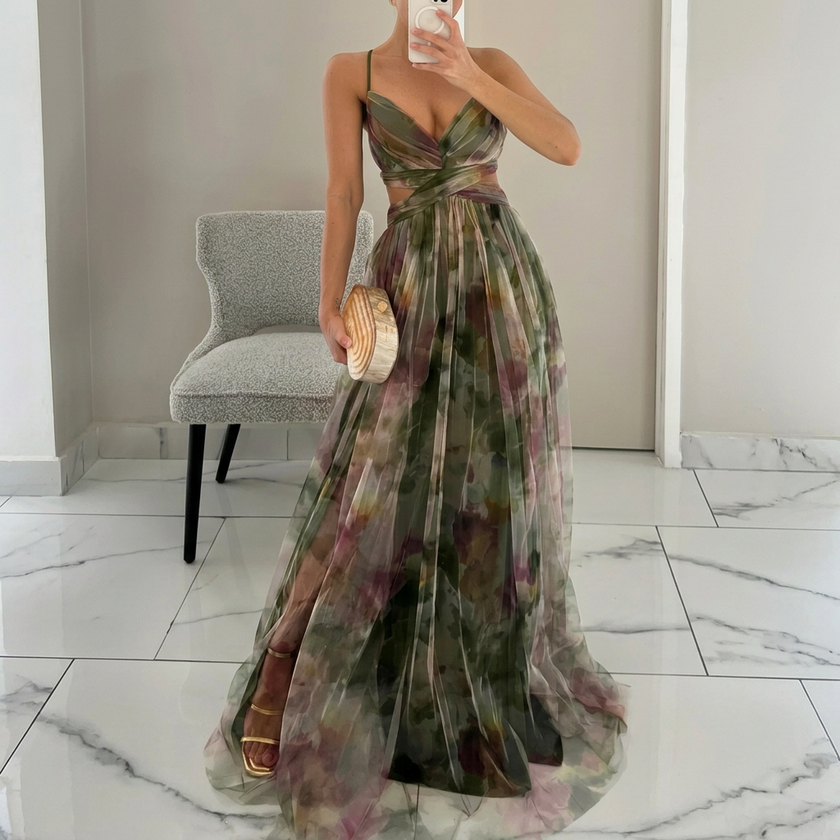 Vestido Maxi Com Estampado Floral feminino