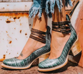 Sapatos de salto alto com tiras múltiplas e sola grossa feminino