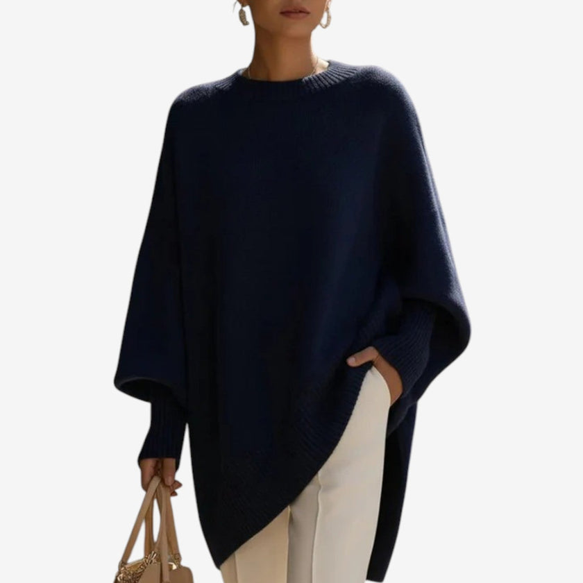 Helene — Poncho assimétrico drapeado