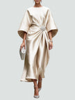 Amélia | Vestido Midi Acetinado Elegante