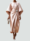 Amélia | Vestido Midi Acetinado Elegante