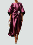 Amélia | Vestido Midi Acetinado Elegante