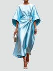 Amélia | Vestido Midi Acetinado Elegante
