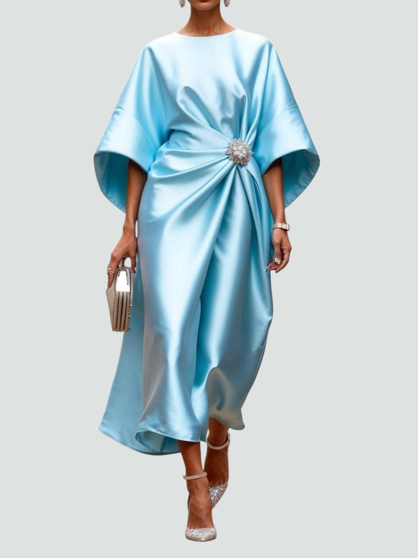 Amélia | Vestido Midi Acetinado Elegante