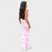 Vestido floral cor-de-rosa feminino