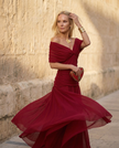 Camila | Vestido Midi Floral de Ombros Descobertos