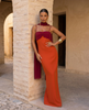 Vestido longo Amélia contraste sofisticado