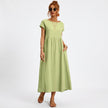 Inês | Vestido Midi em Algodão com Bolsos