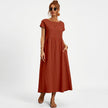 Inês | Vestido Midi em Algodão com Bolsos