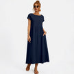 Inês | Vestido Midi em Algodão com Bolsos