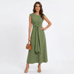 Emilia - Vestido maxi elegante sem mangas e gola redonda