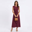 Emilia - Vestido maxi elegante sem mangas e gola redonda