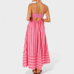Vestido comprido às riscas feminino