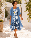 Noélia | Vestido Floral de Duas Camadas