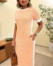Lívia | Vestido Midi de Inspiração Náutica