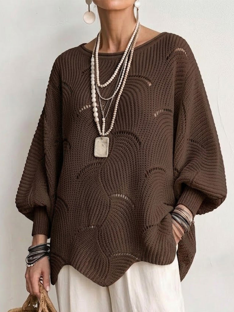 Mirela | Camisola Oversized de Malha Vazada