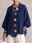 Isadora | Cardigan Longo com Grandes Botões Metálicos