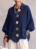 Isadora | Cardigan Longo com Grandes Botões Metálicos