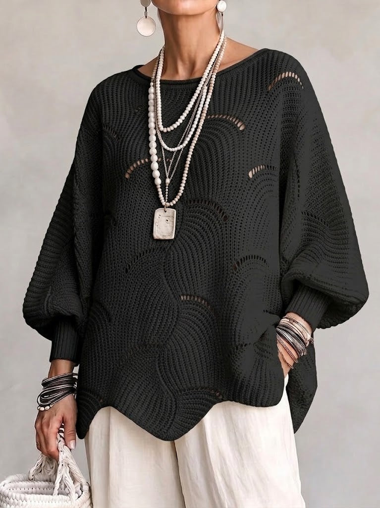 Mirela | Camisola Oversized de Malha Vazada