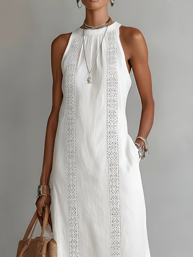 Vestido Clara com renda delicada e charme de verão