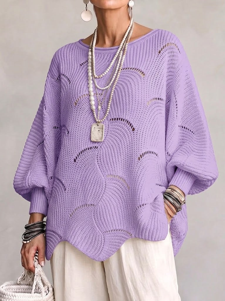 Mirela | Camisola Oversized de Malha Vazada