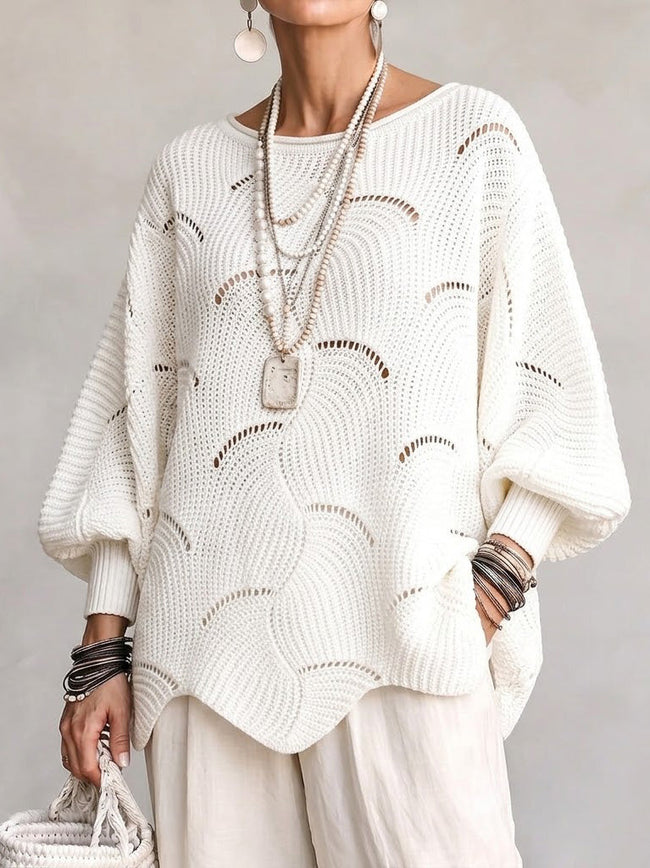 Mirela | Camisola Oversized de Malha Vazada