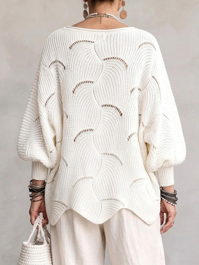 Mirela | Camisola Oversized de Malha Vazada