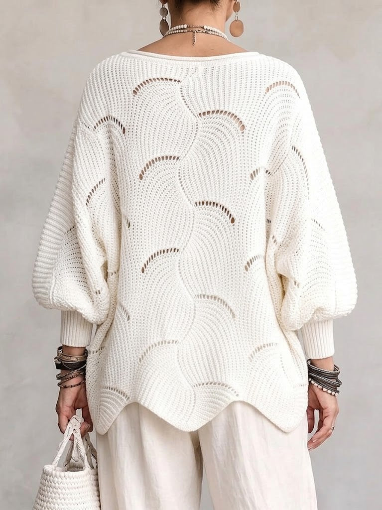Mirela | Camisola Oversized de Malha Vazada