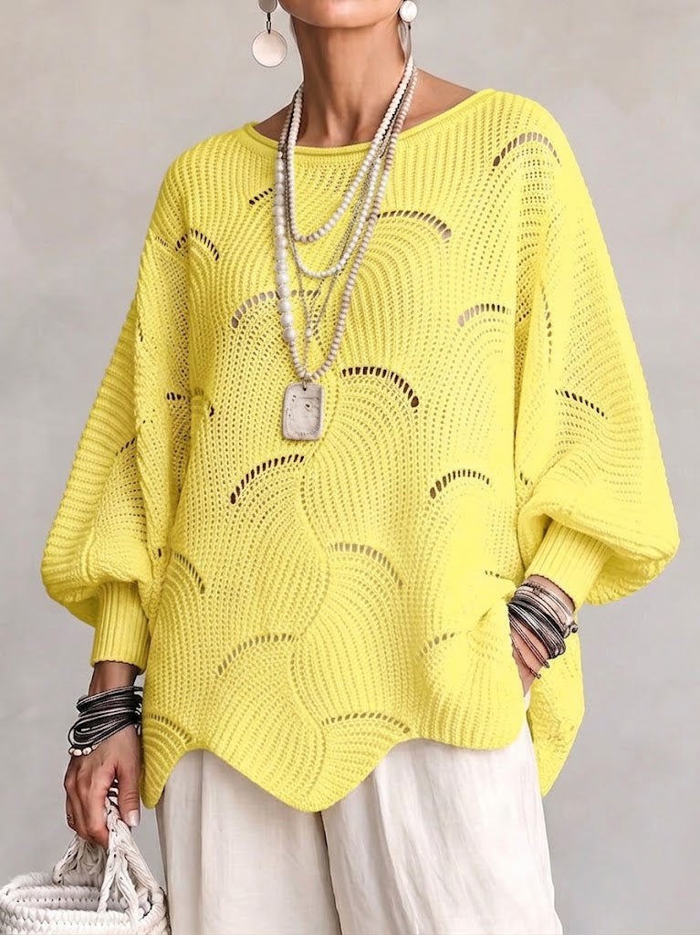 Mirela | Camisola Oversized de Malha Vazada
