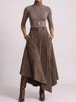 Teresa | Conjunto Elegante de Gola Alta e Saia Midi