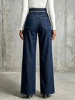 Mónica | Calças de Ganga Denim com Detalhes Dourados