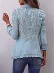 Salomé | Casaco paisley azul com folhos