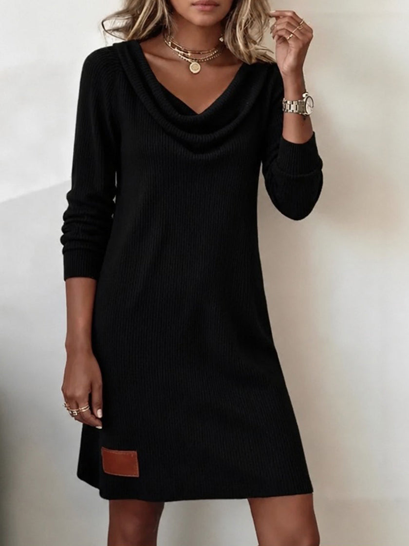 Aurora | Vestido de Malha com Gola Drapeada