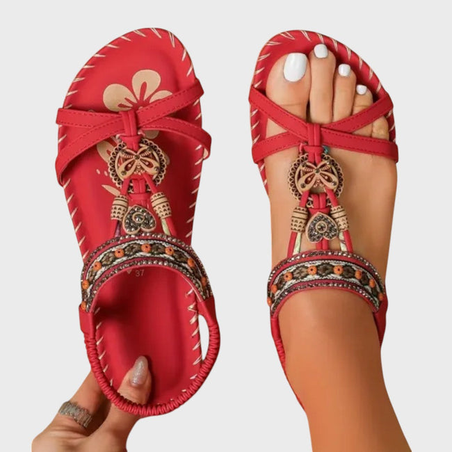 Flora – Sandálias rasas com detalhe decorativo