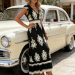 Candida - Vestido maxi barroco com decote em V