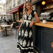 Candida - Vestido maxi barroco com decote em V