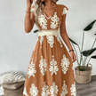 Candida - Vestido maxi barroco com decote em V