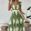 Candida - Vestido maxi barroco com decote em V