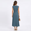 Emilia - Vestido maxi elegante sem mangas e gola redonda
