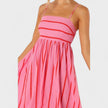 Vestido comprido às riscas feminino