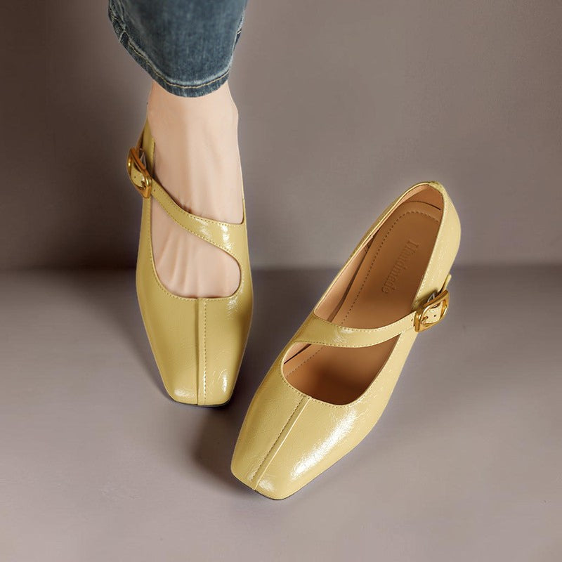 Viora | Sapatos de Salto Mary Jane em Couro Verdadeiro