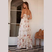 Vestido midi padrão floral feminino